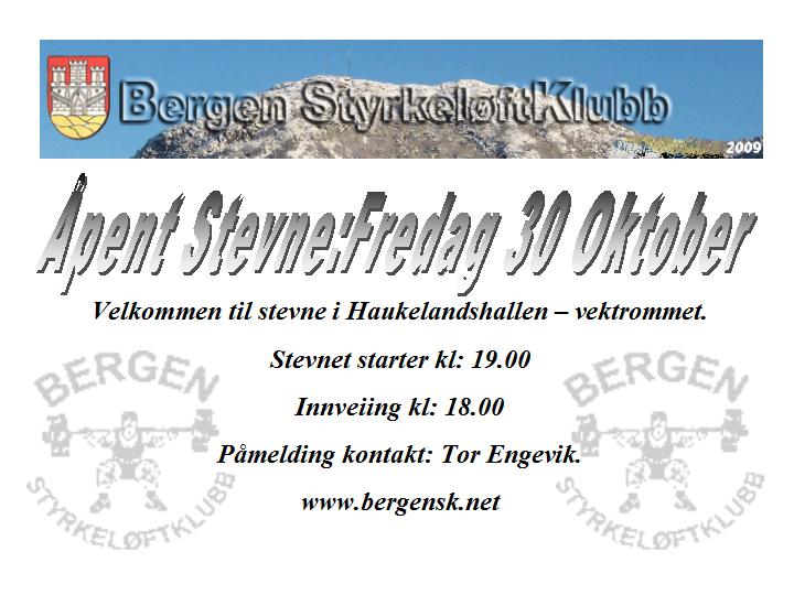 Stevne Bergen SK 30okt09